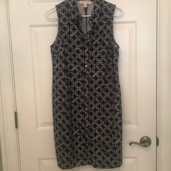 Michael KORS Navy&White Dress Sz10 Knit Stretchy. - Picture 1 of 4